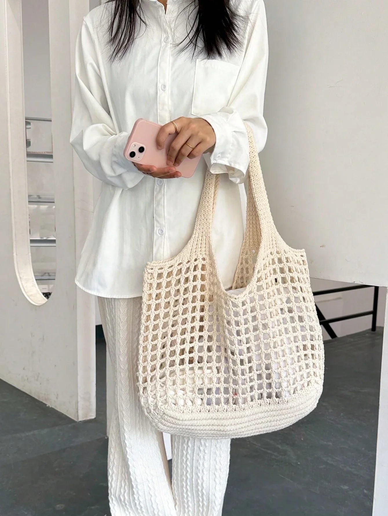 Bolso tote tejido
