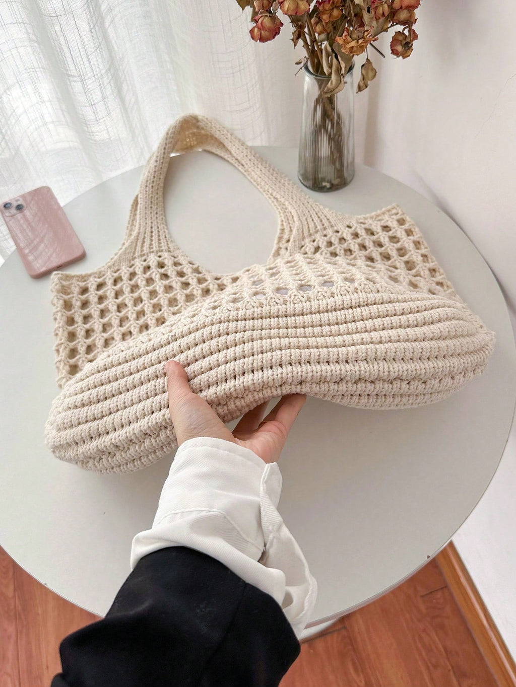 Bolso tote tejido