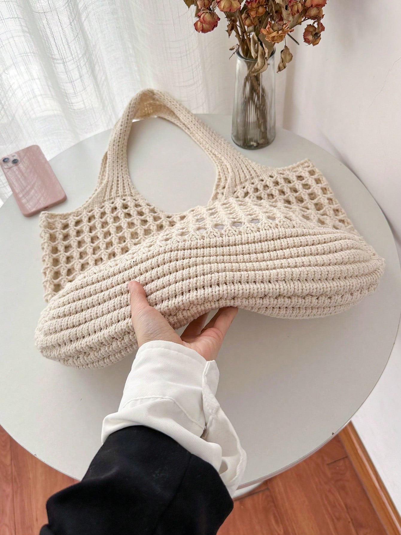 Bolso tote tejido