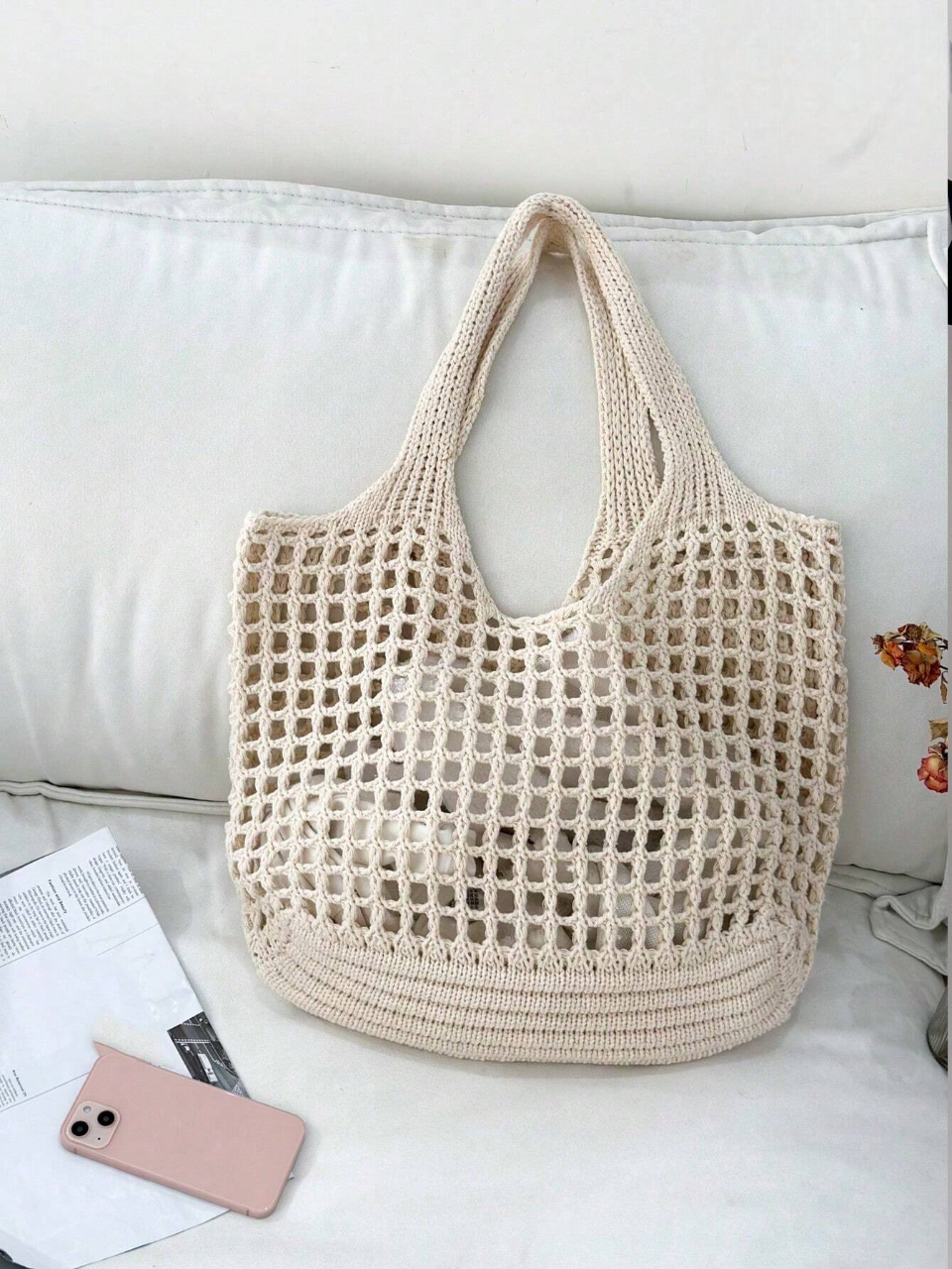 Bolso tote tejido