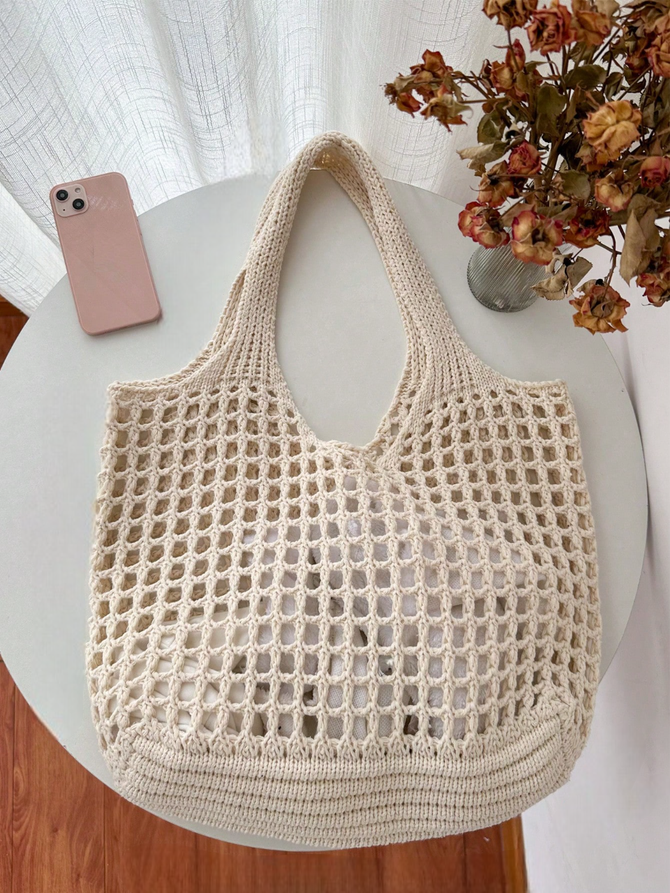 Bolso tote tejido