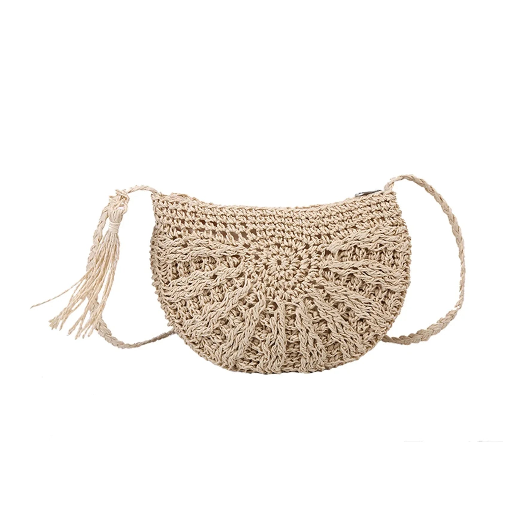 Bolso de hombro con aspecto de rafia