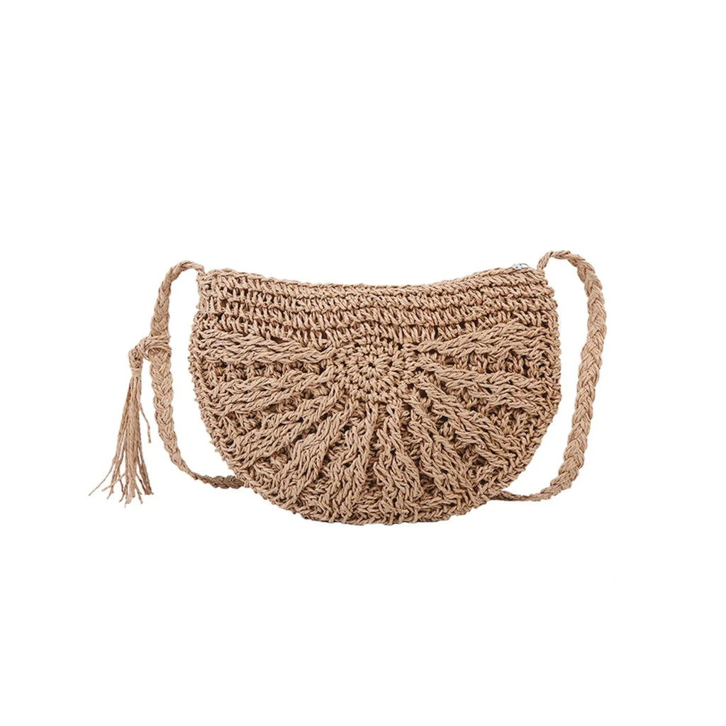 Bolso de hombro con aspecto de rafia