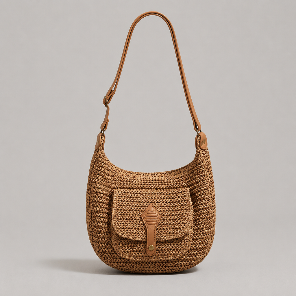 Bolso de hombro trenzado Chiara en marrón